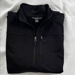 Eddie Bauer Men's Black Quarter-Zip Softshell Pullover Size L